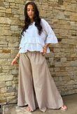 Arbi Gingham Palazzo Pant Hazelnut